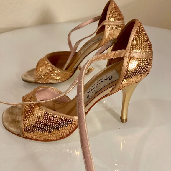 Comme il Faut Gold Sequin Tango shoes, EU size: 34 (US: 4.5-5.0) w/ Original Bag - Picture 4 of 8